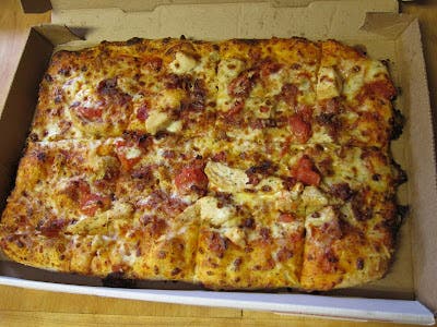 Review Domino S Chicken Bacon Carbonara Artisan Pizza Brand Eating