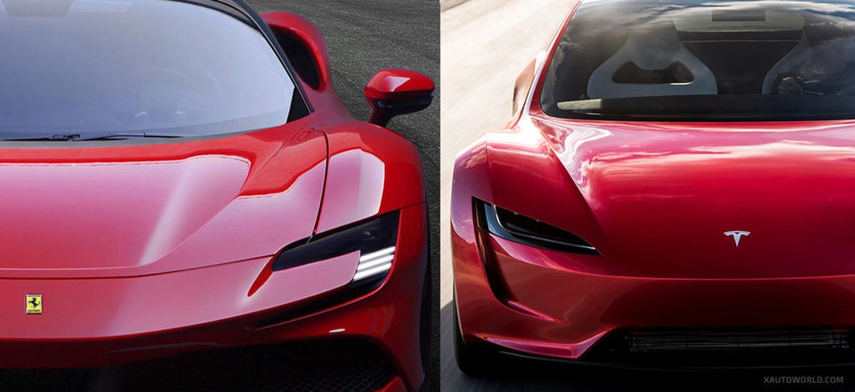 Supercar Smackdown Tesla Roadster Vs Ferrari Sf90 Stradale