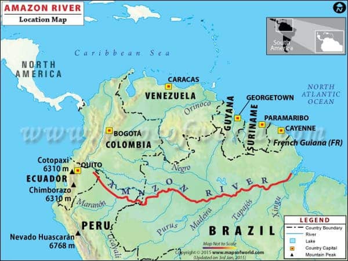 Река Амазонка на карте