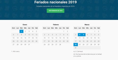 Feriados 2019 En Argentina El Calendario Completo Feriados
