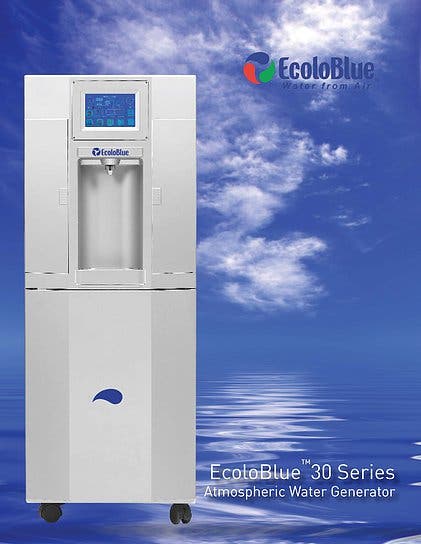 EcoloBlue Atmospheric Water Generator Provides Clean Water, Water ...
