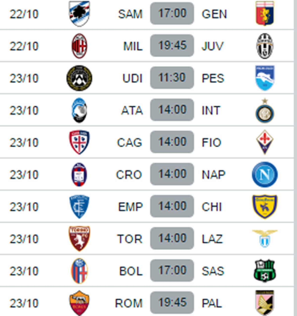 Serie a no green kits