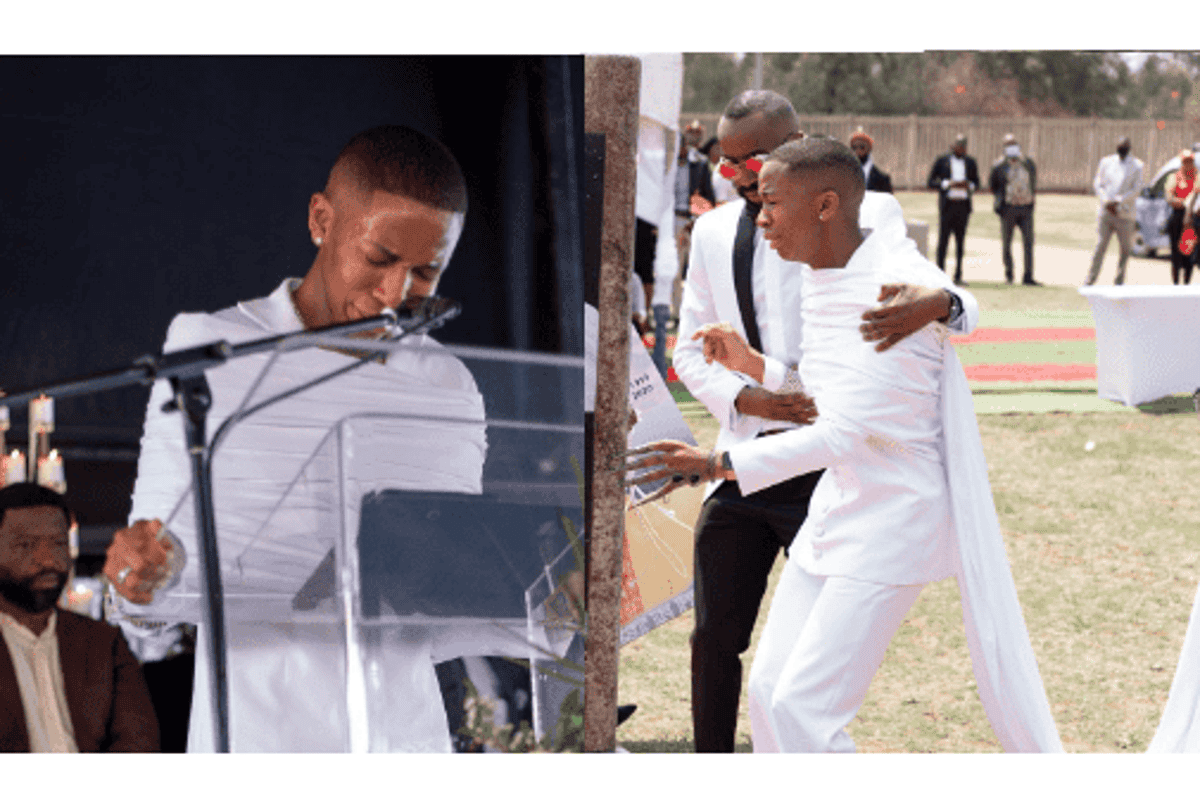 Pictures Lasizwe Accused Of Faking It As He Mourned At His Father S Funeral