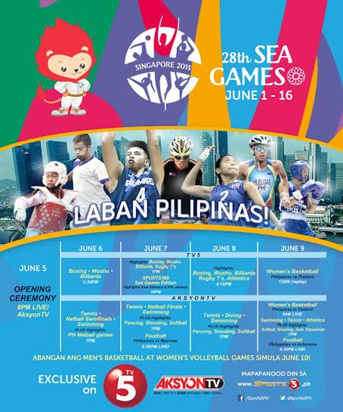 28th Sea Games On Tv5 Team Philippines Schedules Starmometer
