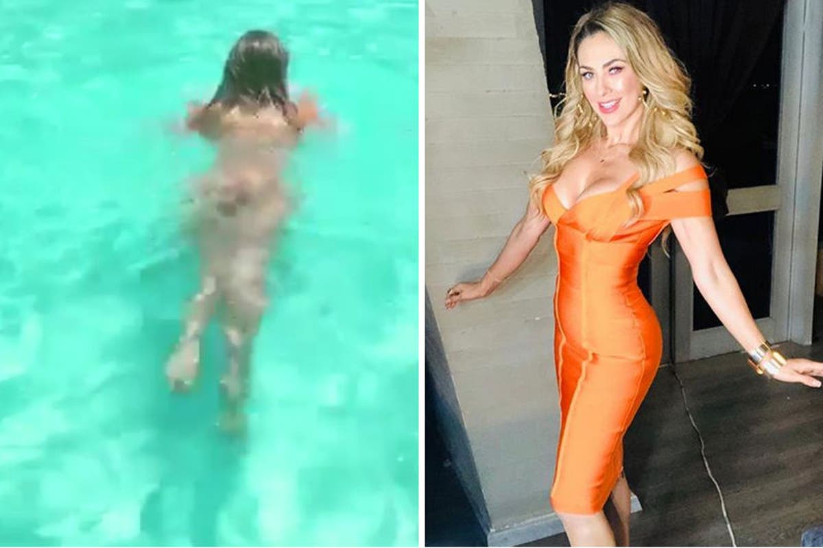 SENSUAL! Graban a la actriz Aracely Arámbula nadando completamente desnuda:  “Estaba sola nadando a gusto” (+Video)