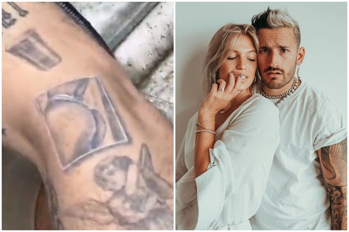 Ricky Montaner se tatuó el trasero de su esposa Stefi Roitman en el brazo  (+Video)