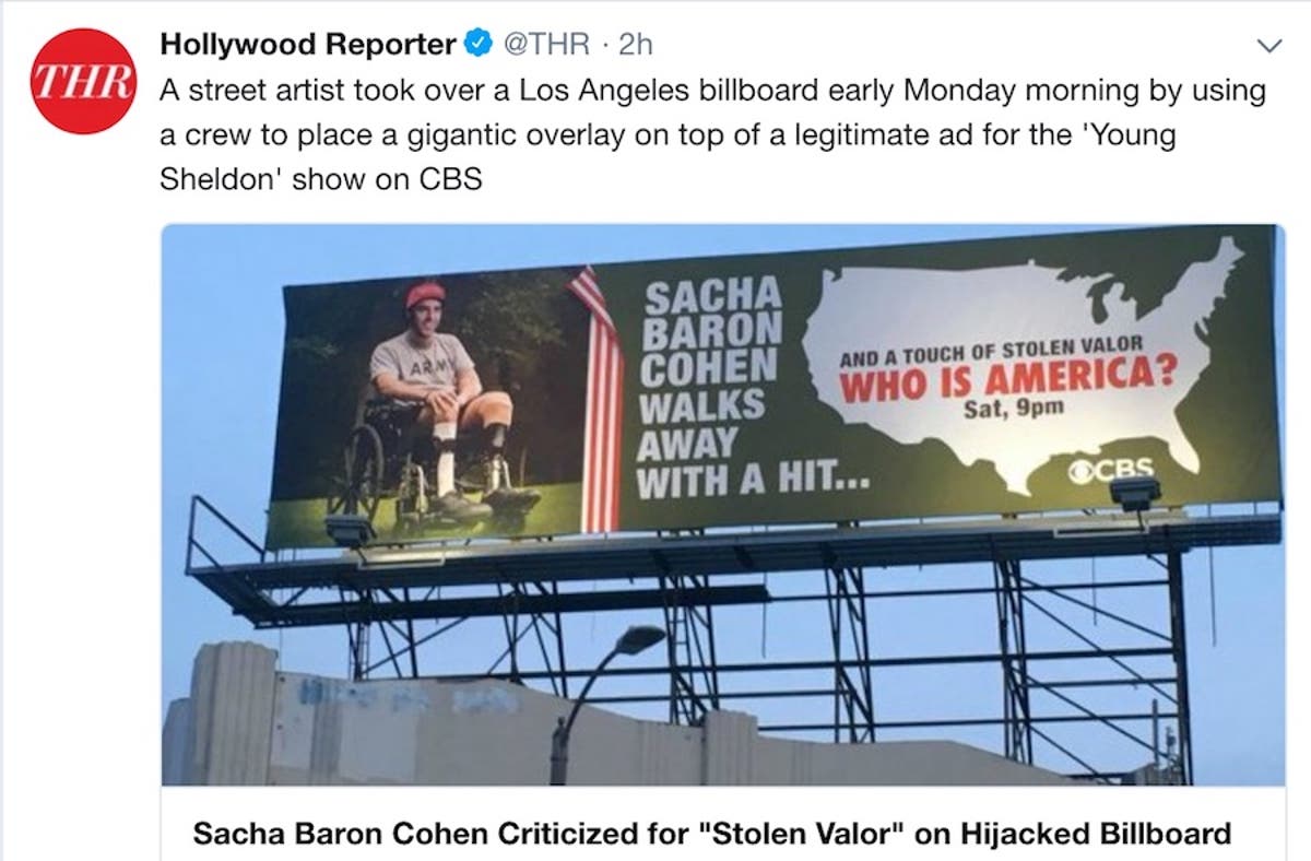 Sacha Baron Cohen Slapped With Stolen Valor Claim On Sabo S Latest Los Angeles Billboard Washington Times