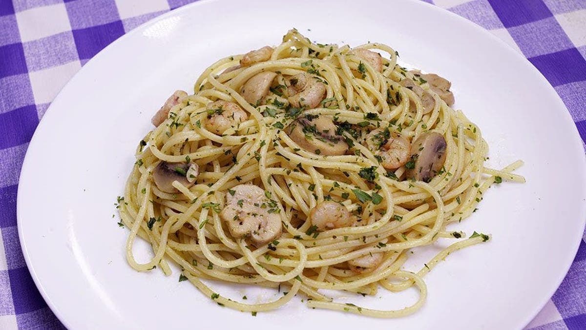 Espaguetis Con Champiñones Y Gambas Una Receta Fácil Y Rápida