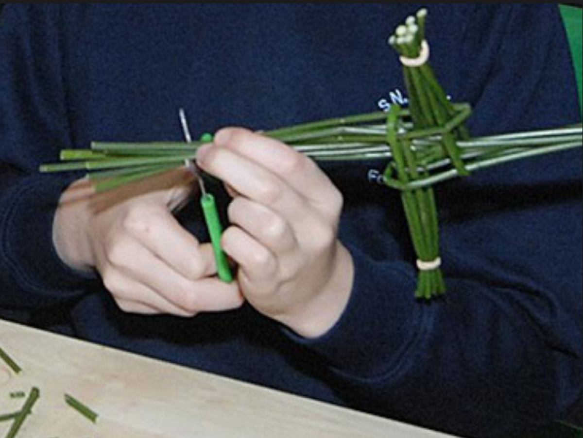 folklore.ie - St. Brigid's Crosses with Straw Bows, Co.