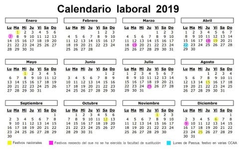 Calendario De Fiestas Laborales Para 2019 Cuales Son Los Dias