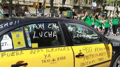 Uber Guerra Del Taxi Perdigonazos Y Acido En Los Coches Para