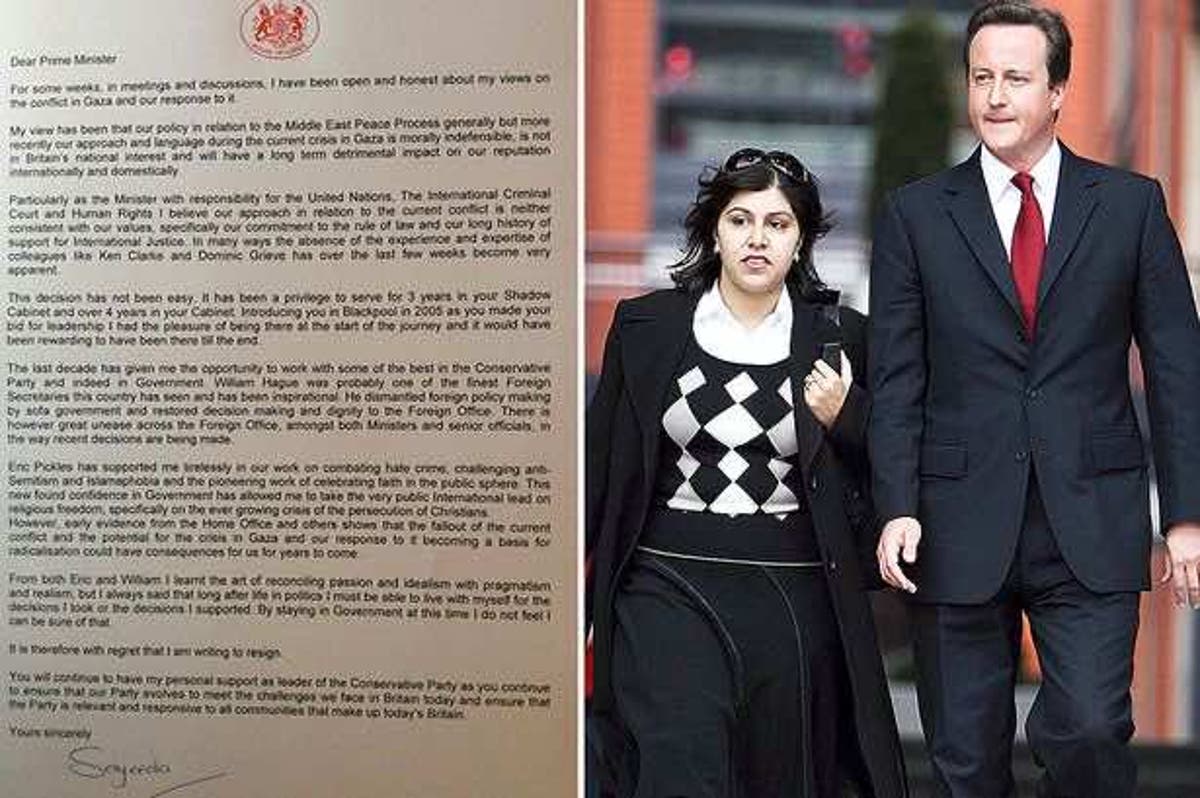 David Cameron Responds To Sayeeda Warsi S Resignation Letter In Full Morocco World News