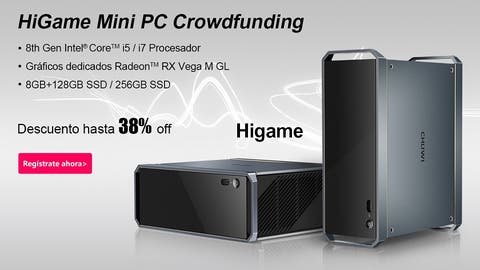 Chuwi ofrece un 38% de descuento en el PC HiGame con Core i7-8709G