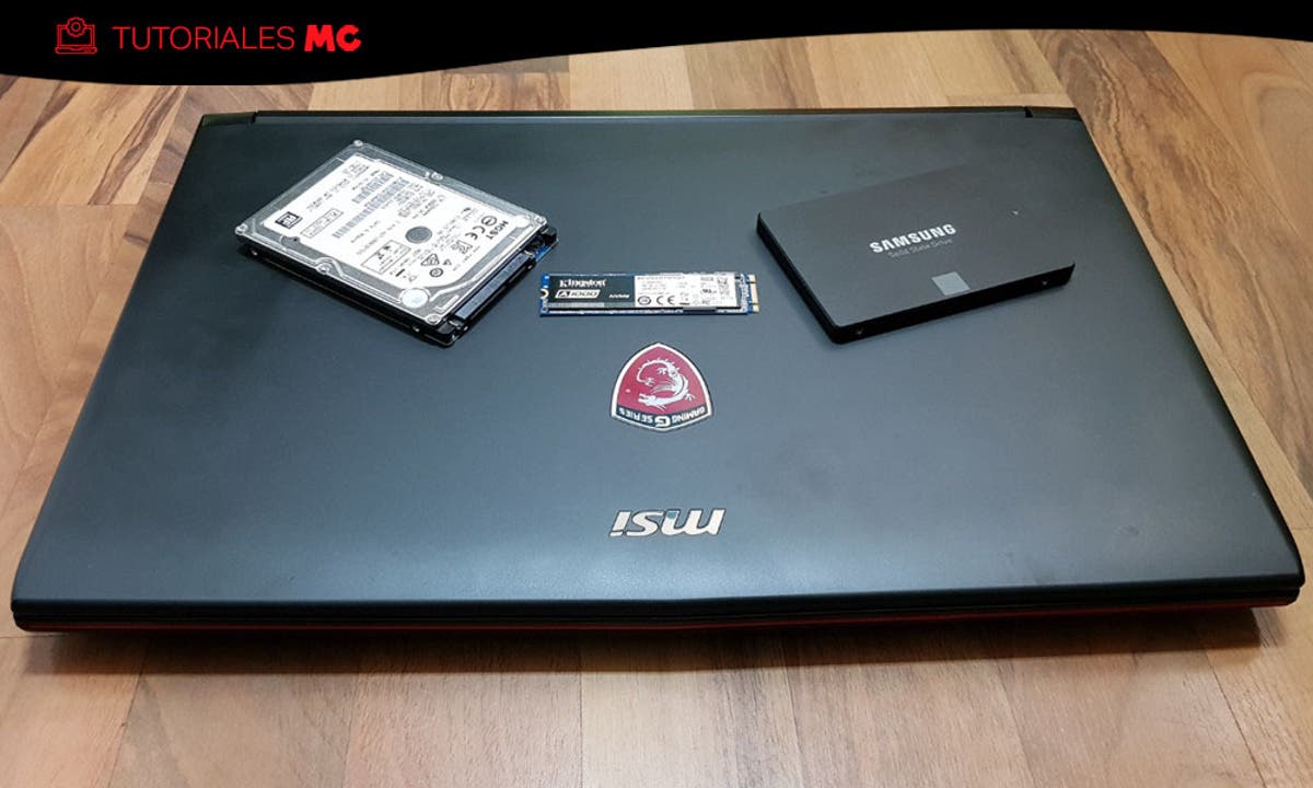 un disco duro por SSD un portátil
