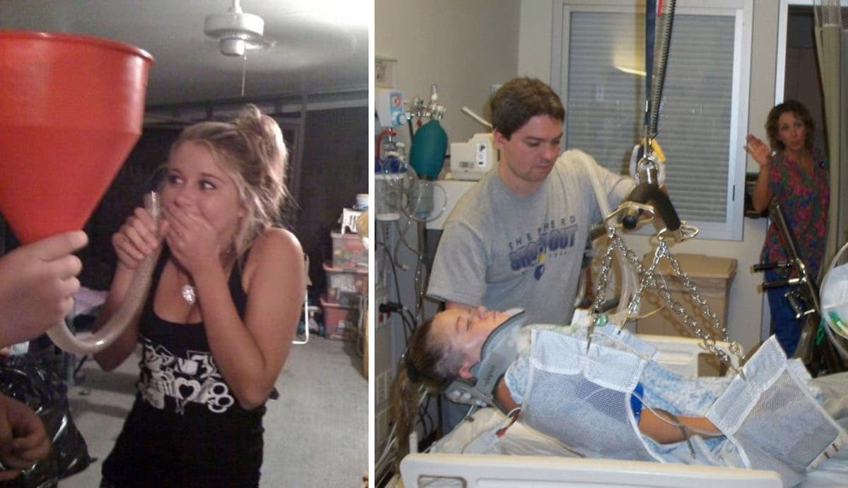 Paralyzed neck down from woman Two young