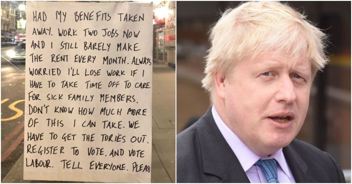 A Handmade Poster At A Bus Stop Is Going Viral And It S The Perfect Way To Defeat Boris Johnson The Canary