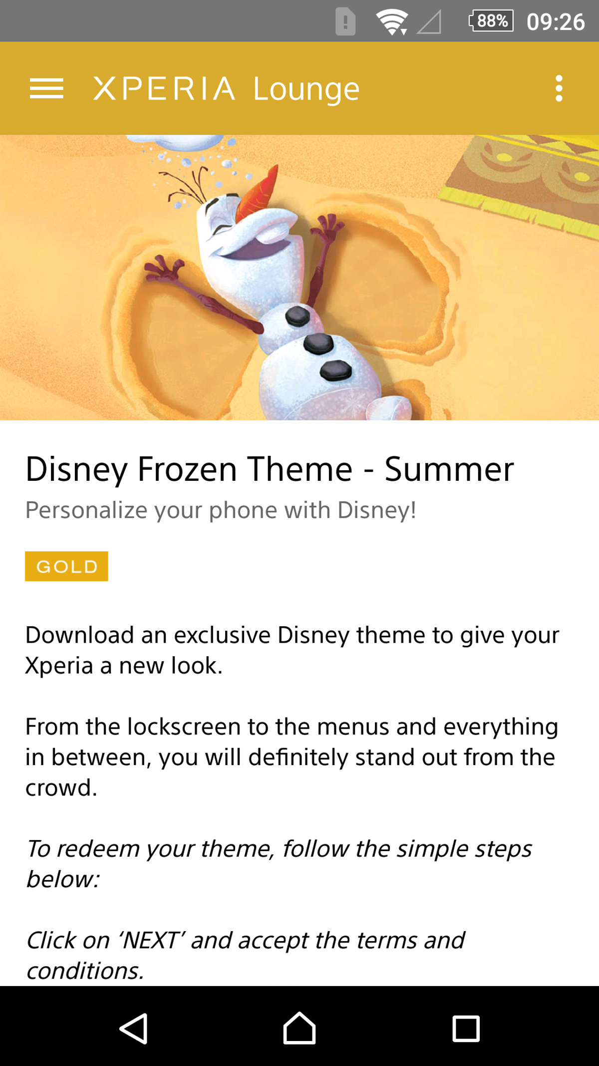 Free Disney Frozen Xperia Themes For Xperia Lounge Gold Users Xperia Blog